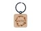Mom Flower Wreath Mother's Day Engraved Wood Square Keychain Tag Charm